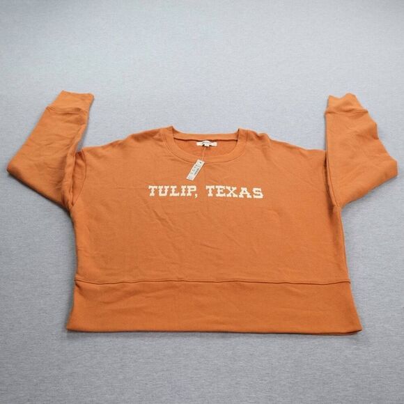 Madewell Tops - Madewell Tulip Texas Crop Sweatshirt Women's Size XL Orange Pullover NWT